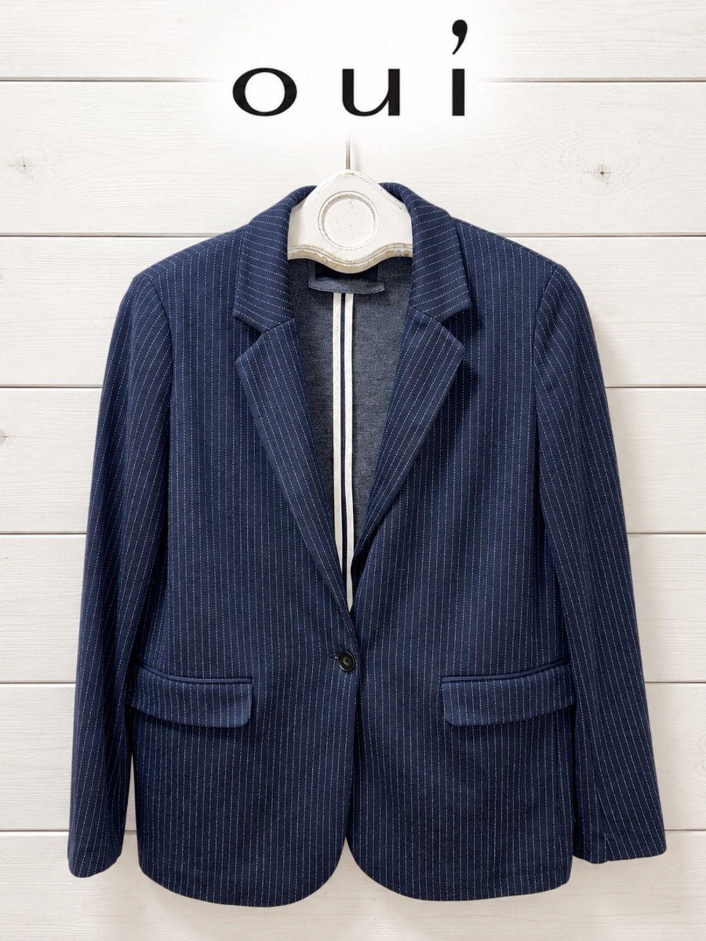 OUI Navy Pinstripe Blazer – Size 12